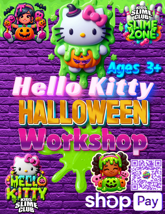 Hello Kitty Halloween Slime Workshop For Ages 3 And Up | Spooky Fun For Everyone! Register Now To Attend www.KidsSlimeClub.com