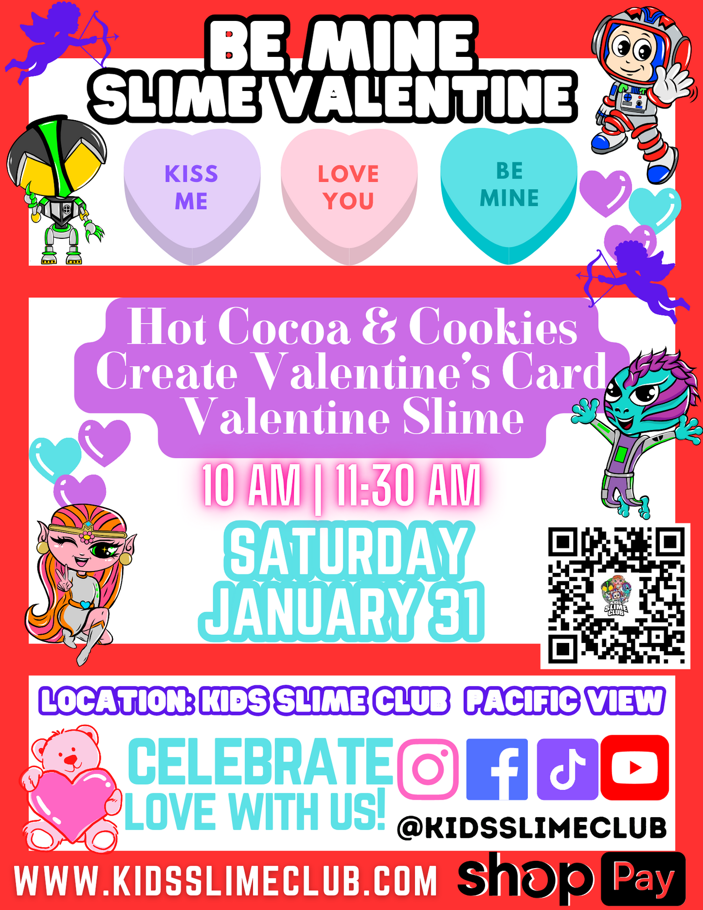Be Mine Slime Valentine Workshop | Jan 31